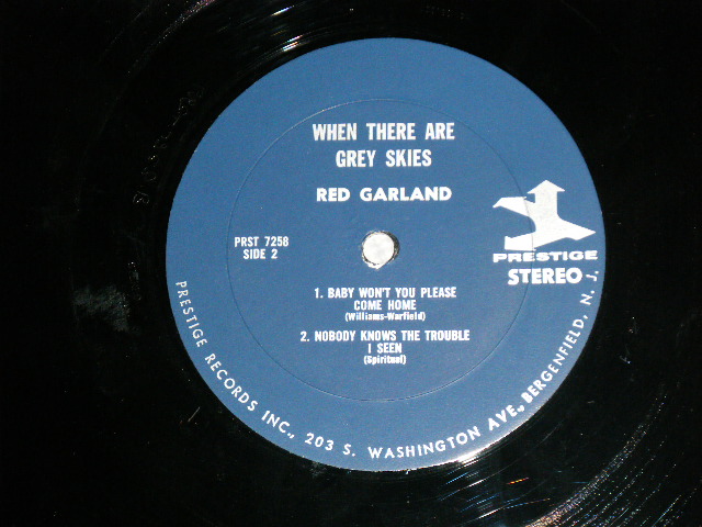 画像: RED GARLAND - WHEN THERE ARE GREY SKIES ( Ex++/Ex+++ : EDSP) / US AMERICA "1964-1967 VERSION " "Dark Blue with TRIDENT Logo on The RING,with 203 SWASHINGTON AVE. NJ logo Label" " Used LP 