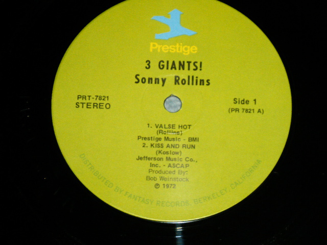 画像: SONNY ROLLINS + Clifford Brown, Richie Powell,George Morrow and Max Roach  - THREE GIANTS!  ( MINT/MINT- ）　/ 1971 Version US AMERICA "LIME GREEN Label"  "Used LP 