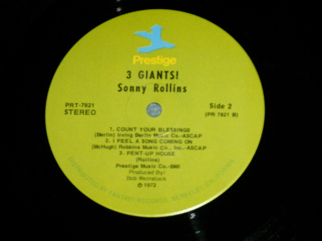 画像: SONNY ROLLINS + Clifford Brown, Richie Powell,George Morrow and Max Roach  - THREE GIANTS!  ( MINT/MINT- ）　/ 1971 Version US AMERICA "LIME GREEN Label"  "Used LP 