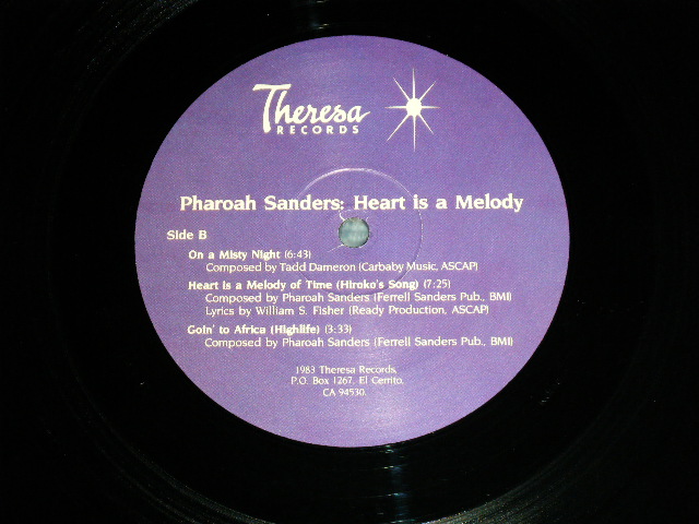画像: PHAROAH SANDERS - HEART IS A MELODY ( MINT-/Ex+++ A-1:Ex+ )  /  1983 US AMERICA ORIGINAL Used LP 