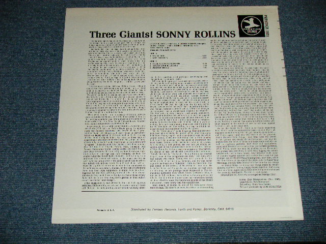 画像: SONNY ROLLINS + Clifford Brown, Richie Powell,George Morrow and Max Roach  - THREE GIANTS!  ( MINT/MINT- ）　/ 1971 Version US AMERICA "LIME GREEN Label"  "Used LP 