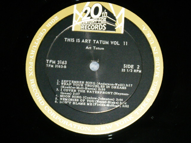 画像: ART TATUM - THIS IS ..ART TATUM VOL.II 2  ( Ex+++/Ex+++ :BC;Ex+）　/ 1964  US AMERICA  ORIGINAL MONO  Used LP 