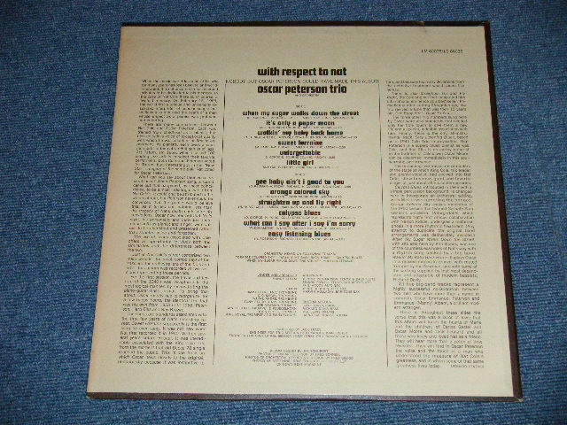 画像: OSCAR PERERSON - WITH RESPECT TO NAT ( NAT KING TRIBUTE ALBUM ) ( Ex++/MINT-) / 1966 US ORIGINAL MONO Used LP