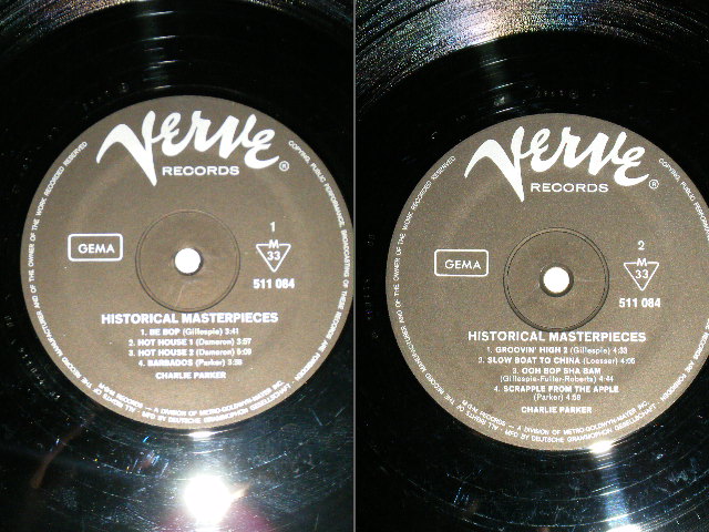 画像: CHARLIE PARKER - PERFORMING : HISTORICAL MASTERPIECES   ( Ex+/MINT- ) / 1960's WEST-GERMANY   ORIGINAL  Used 3- LP's  Box Set 
