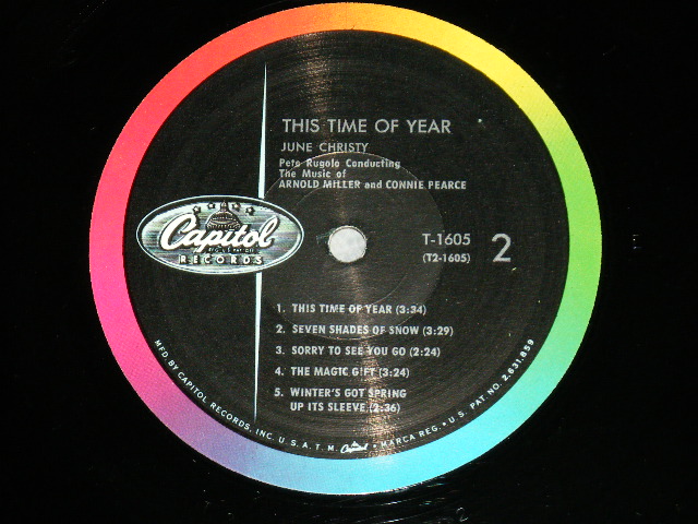 画像: JUNE CHRISTY -  THIS TIME OF YEAR   ( Ex+++/MINT-) / 1961 US AMERICA ORIGINAL 1st press "BLACK with RAINBOW & LOGO on LEFT Label" MONO Used LP 