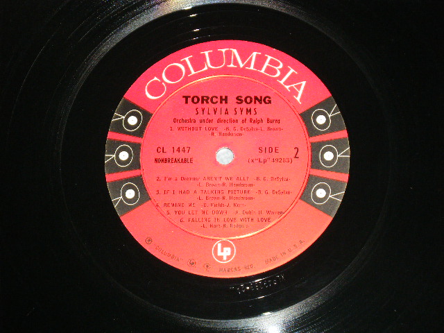 画像: SYLVIA SYMS  -  TORCH SONG  ( VG++/MINT-)  / 1960 US AMERICA ORIGINAL "6 EYES Label" MONO  Used  LP