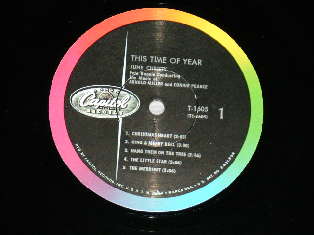 画像: JUNE CHRISTY -  THIS TIME OF YEAR   ( Ex+++/MINT-) / 1961 US AMERICA ORIGINAL 1st press "BLACK with RAINBOW & LOGO on LEFT Label" MONO Used LP 