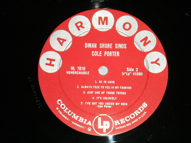 画像: DINAH SHORE - Sings COLE PORTER AND RICHARD RODGERS  (Ex++/MINT- )   / 1957 US AMERICA ORIGINAL MONO Used LP 