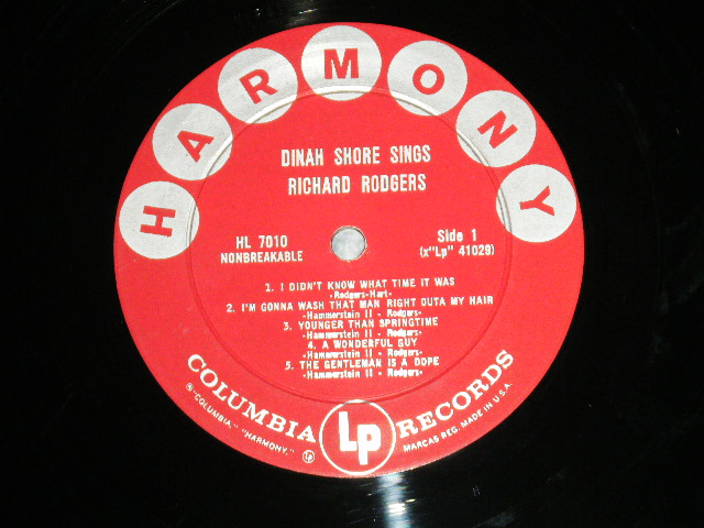 画像: DINAH SHORE - Sings COLE PORTER AND RICHARD RODGERS  (Ex++/MINT- )   / 1957 US AMERICA ORIGINAL MONO Used LP 