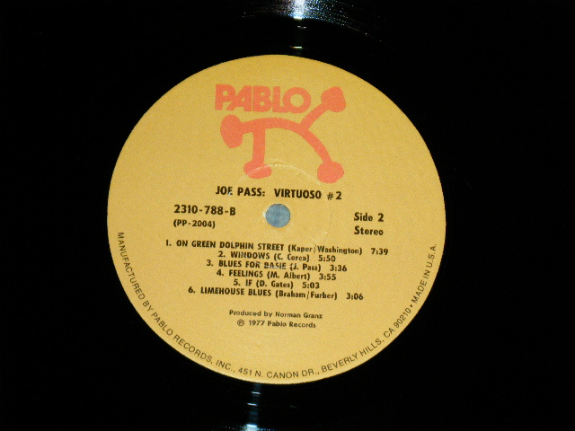 画像: JOE PASS -VIRTUOSO #2 ( Ex+/MINT-, Ex++ Looks:Ex+)  / 1977 US AMERICA ORIGINAL  Used LP 