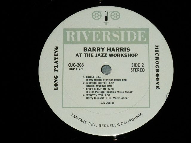 画像: BARRY HARRIS - AT THE JAZZ WORKSHOP  ( Ex+++/MINT)  / 1985 US AMERICA REISSUE Used  LP