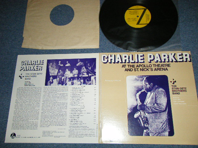 画像1: CHARLIE PARKER + The STAN GETZ BROTHERS BAND - AT THE APOLLO THEATRE AND ST. NICK'S ARENA  ( Ex++/MINT- ) / 19?? US AMERICA Used  LP