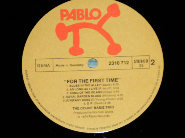 画像: The COUNT BASIE Trio - FOR THE FIRST TIME  ( MINT-/MINT- ) / 1974 WEST-GERMANY GERMAN  ORIGINAL  Used  LP 