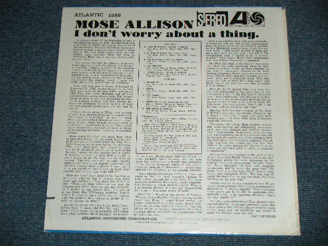 画像: MOSE ALLISON - I DON'T WORRY ABOUT A THING (Ex+++/MINT- : Cut Out)  / 1975 Version US AMERICA  "RED & GREEN Label" & small "75 ROCKFELLER Label"  Used LP 