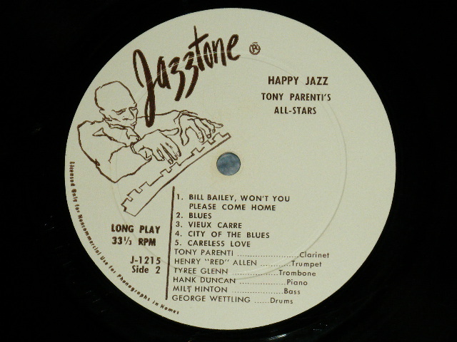 画像: TONY PARENTI'S ALL-STARS - HAPPY JAZZ  (Ex/Ex++)  / 1950's US AMERICA ORIGINAL Used LP 