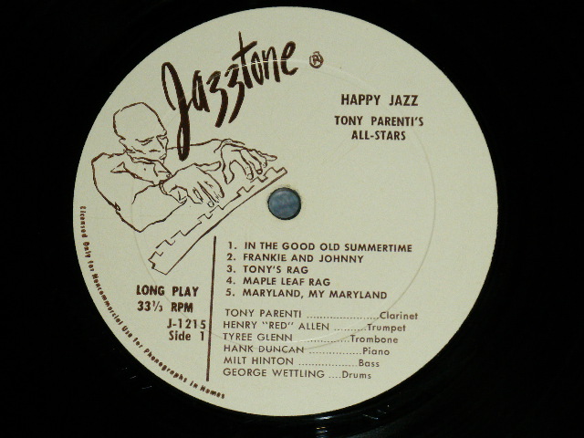 画像: TONY PARENTI'S ALL-STARS - HAPPY JAZZ  (Ex/Ex++)  / 1950's US AMERICA ORIGINAL Used LP 