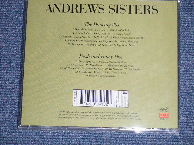 画像: ANDREWS SISTERS - THE DANCING 20's + FRESH AND FANCY FREE (2 in 1) (NEW )  / 2002 UK ENGLAND ORIGINAL "BRAND NEW"  CD