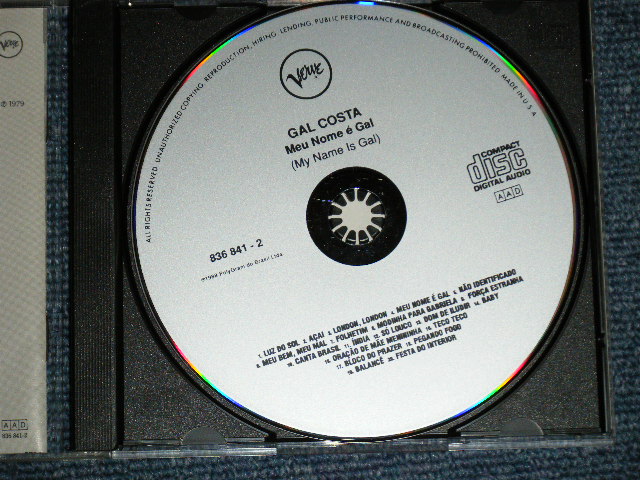 画像: GAL COSTA - NEU NOME e GAL (My Name Is GAL) ) (MINT-/MINT ) / 1988 US AMERICA ORIGINAL Used CD