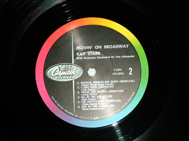 画像: KAY STARR - MOVIN' ON BROADWAY! (Ex/Ex++Tape Seam,TEAROFC)  / 1959 US AMERICA ORIGINAL "BLACK with RAINBOR Ring & CAPITOL Logo on LEFT SIDE" Label MONO  Used LP