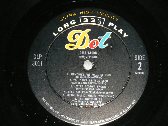 画像: GALE STORM - GALE STORM  : Debut Album (Ex, VG+++/Ex++)  / 1956 US AMERICA ORIGINAL MONO Used LP 