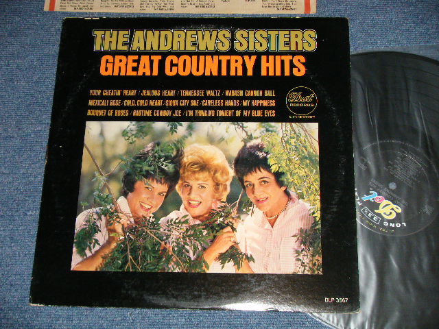 画像1:  THE ANDREWS SISTERS  - GREAT COUNTRY HITS  (Ex+/Ex+++ EDSP) / 1963  US AMERICA ORIGINAL MONO  Used  LP