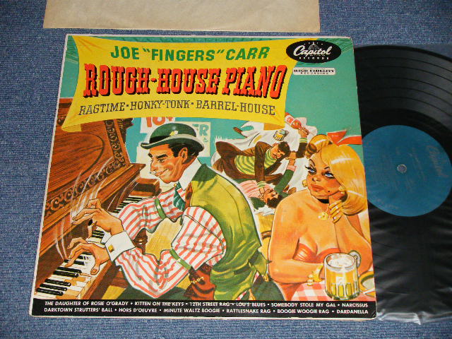 画像1: JOE "FINGERS" CARR - ROUGH-HOUSE PIANO (Jazzy Ragtime piano)  (Ex+/Ex++ Looks:Ex+++  EDSP)  /1953 US AMERICA ORIGINAL "TURQUOISE Label" MONO Used LP 