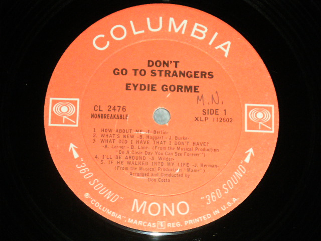 画像: EYDIE GORME -  DON'T GO TO STRANGERS (Ex+++/MINT- WOBC, WOL )  / 1966 US AMERICA ORIGINAL "360 SOUND" Label MONO Used LP