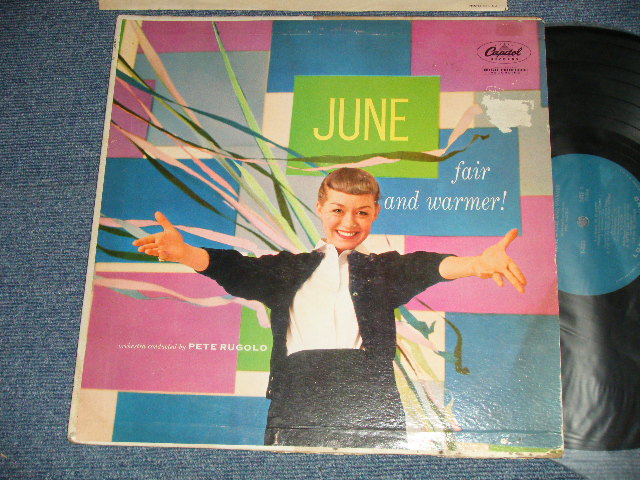 画像1: JUNE CHRISTY -  FAIR AND WARMER!  ( VG/Ex+++ Looks:MINT- WTRDMG, EDSP, TEAROFC) / 1957 US AMERICA ORIGINAL "1st Press TURQUOISE Label"  MONO Used LP 