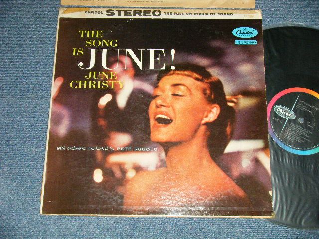 画像1: JUNE CHRISTY - THE SONG IS JUNE! (Ex/Ex++ Tape seam) / 1958 US AMERICA ORIGINAL 1st Press "BLACK with RAINBOW LOGO on LEFT SIDE Label" STEREO Used LP 
