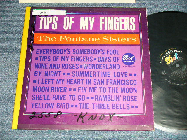 画像1: The FONTANE SISTERS - TIPS OF MY FINGERS (VG+++/Ex++, Ex TOC, WOFC, WOBC, STOFC,) / 1963  US AMERICA ORIGINAL MONO Used LP