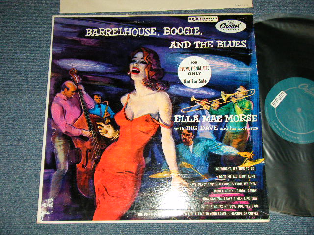 画像1: ELLA MAE MORSE with BIG DAVE and His Orchestra - BARRELHOUSE, BOOGIE, AND THE BLUES (Ex/Ex+++ Tape seam, WOBC,　てあろＦＣ)   / 1954 US AMERICA ORIGINAL "TURQUOISE Label" "PROMO Seal On Front and Label" MONO Used  
