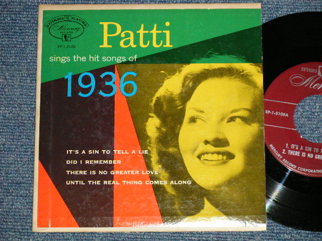 画像1: PATTI PAGE - PATTI SINGS THE HIT SONG OF 1936 (Ex++/Ex+ Looks:Ex++ EDSP)  / 1953 US ORIGINAL 4 TRACKS Used 7" 45 rpm EP  
