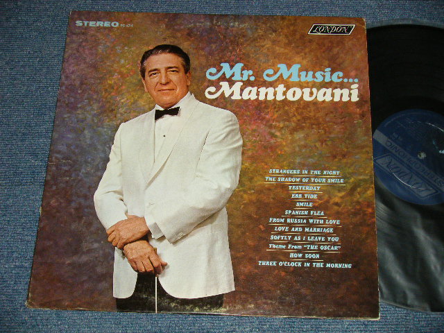 画像1: MANTOVANI - MR. MUSIC...MANTOVANI (Ex+/Ex+++ TEAROL) / 1966 US AMERICA ORIGINAL "BLUE with BOXED 'LONDON' Label"  STEREO Used LP