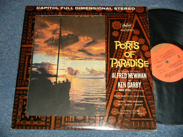 画像1: ALFRED NEWMAN and KEN DARBY - PORTS OF PARADISE (Ex++/Ex++) /1972 Version US AMERICA REISSUE "ORANGE with OLIVE GREEN Label" Used LP 