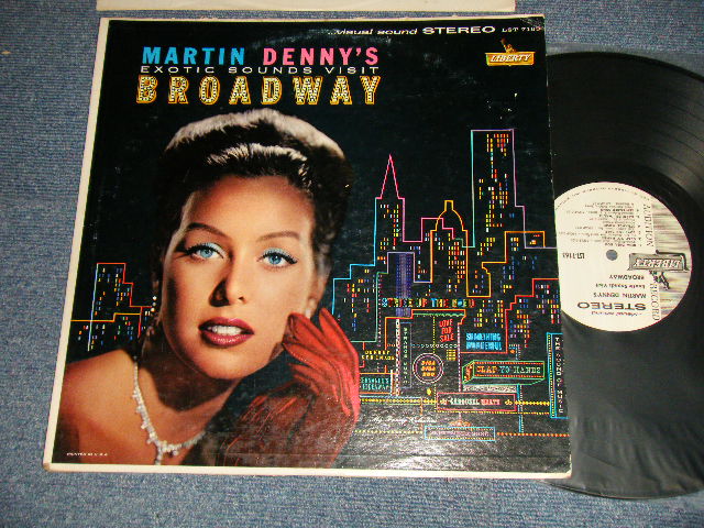画像1: MARTIN DENNY - EXOTIC SOUNDS VISIT BROADWAY (With FLYER!)  (Ex++/Ex++ EDSP) / 1960 US AMERICA ORIGINAL "WHITE LABEL PROMO" STEREO Used LP  