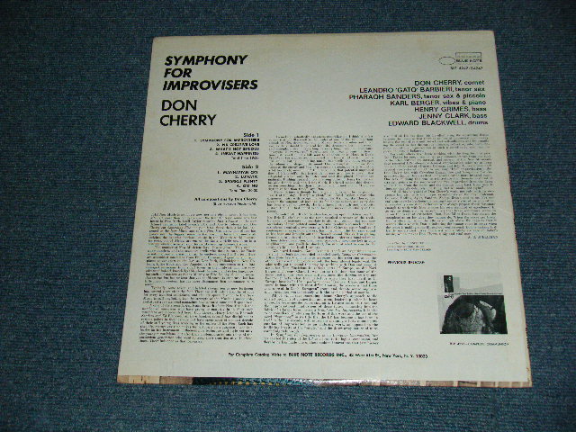 画像2: DON CHERRY - SYMPHONY FOR EMPROVISERS (Matrix # A)BNST-84247-A  VAN GELDER  B)BNST-84247-B  VAN GELDER) (Ex++/MINT- Looks:Ex+++) / 1967 Version US AMERICA ORIGINAL "NEW YORK USA with DEEP GOOVE Label" Used LP
