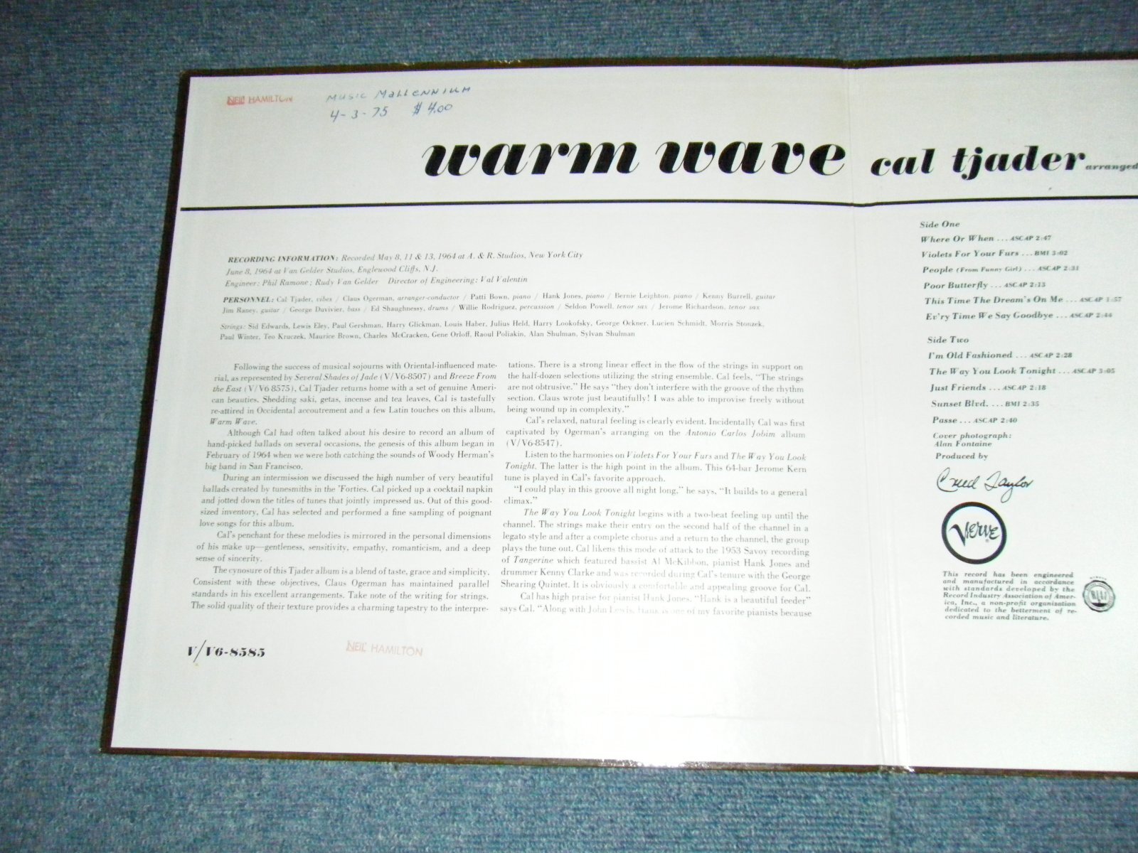 画像4: CAL TJADER - WARM WAVE (Ex++/Ex+++ EDSP) / 1964 US AMERICA ORIGINAL STEREO Used LP  