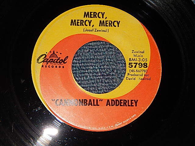画像1: CANNONBALL ADDERLEY - A) MERCY , MERCY, MERCY!   B) GAMES (Ex/Ex) /1966 US AMERICA ORIGINAL Used 7" Single