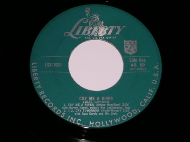 画像: JULIE LONDON - CRY ME A RIVER (Ex+++,Ex++/Ex+++ ) / 1955 US ORIGINAL MONO 45rpm EP