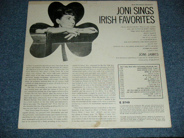 画像: JONI JAMES - SINGS IRISH FAVORITES ( Ex+/Ex+ ) / 1960 US ORIGINAL 2nd Press BLACK Label  MONO LP