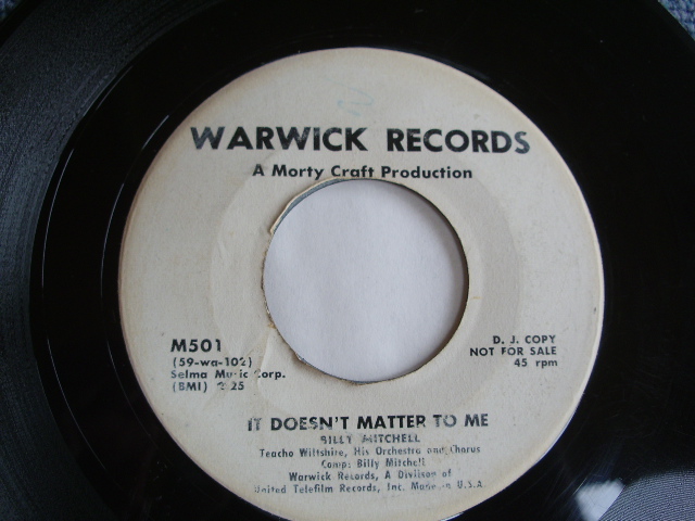 画像1: BILLY MITCHELL - IT DOESN'T MATTER TO ME / 1959 US ORIGINAL 7"SINGLE 