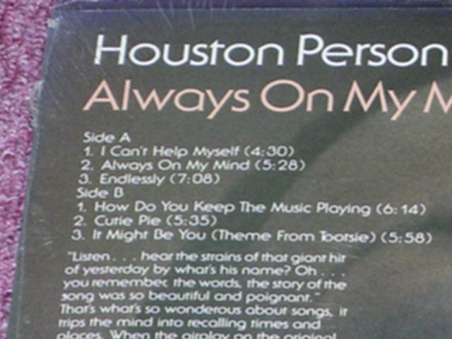 画像: HOUSTON PERSON - ALWAYS ON MY MIND / US ORIGINAL SEALED LP 