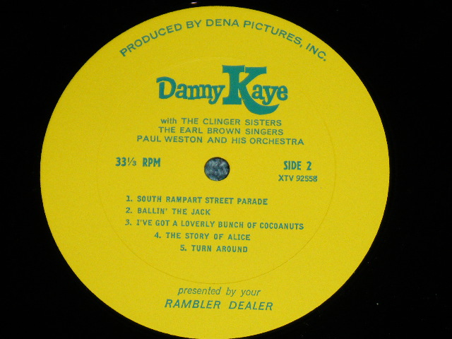 画像: DANNY KAYE - WITH THE EARL BROWN SINGERS THE CLINGER SISTERES PAUL WESTON ORCHESTRA  ( RELEASE FOR HIS TV SHOW )/ 1963 US ORIGINAL MONO LP  