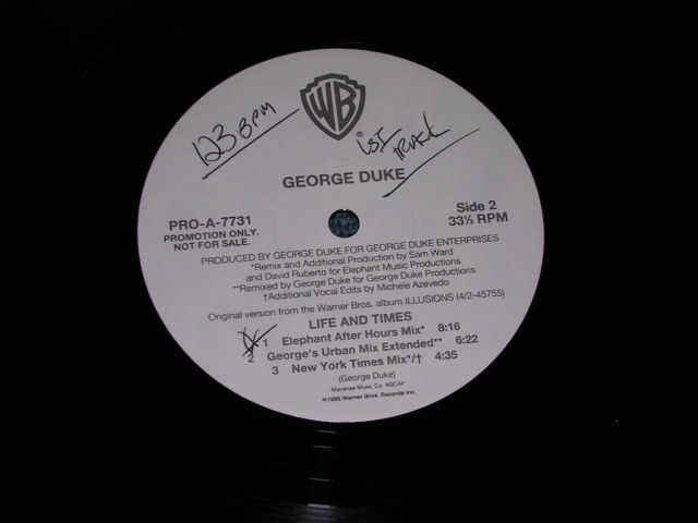 画像: GEORGE DUKE - LIFE AND TIMES / 1995 US PROMO ONLY 12" Single 