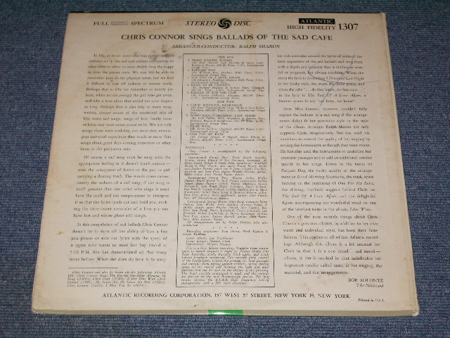 画像: CHRIS CONNOR - SINGS BALLADS OF THE SAD CAFE / 1959 US ORIGINAL STEREO LP 