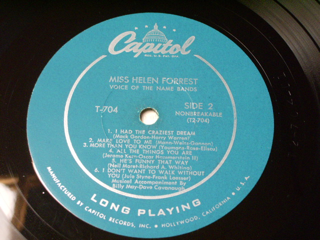 画像: HELEN FORREST - VOICE OF THE NAME BANDS MISS HELEN FORREST / 1956 US ORIGINAL MONO LP 