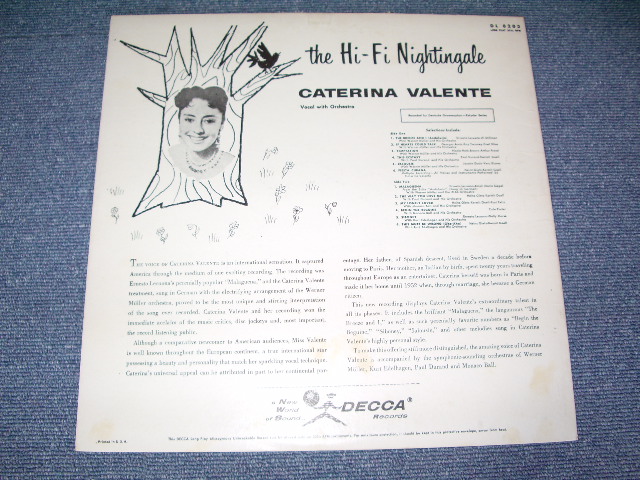 画像: CATERINA VALENTE - THE HI-FI NIGHTINGALE ... / 1960's US ORIGINAL 2nd Press Color DECCA Label  MONO LP