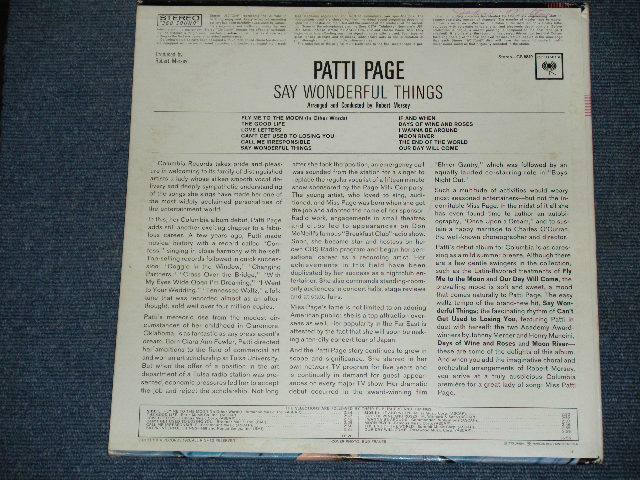 画像: PATTI PAGE - SAY WONDERFUL THINGS (Ex+/Ex Looks:Ex+) /1963 US ORIGINAL STEREO LP 