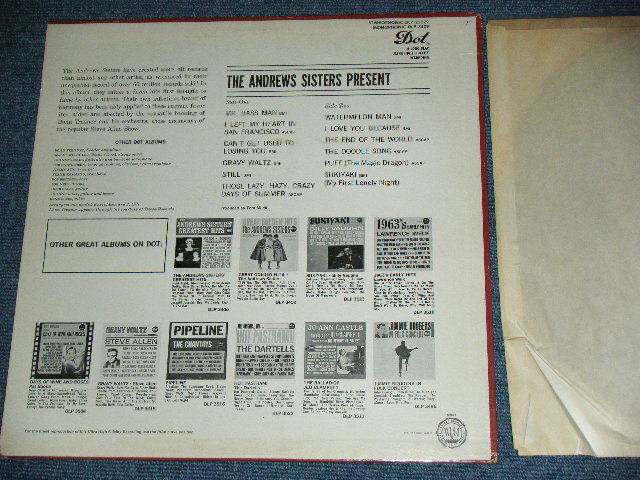 画像:  THE ANDREWS SISTERS - THE  ANDREWS SISTERS PRESENTS (Ex++/Ex+++,SWOBC) / 1963  US AMERICA ORIGINAL STEREO Used LP