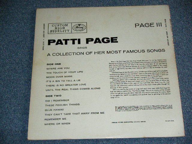 画像: PATTI  PAGE - PAGE 3  / 1955 US ORIGINAL MONO LP 
